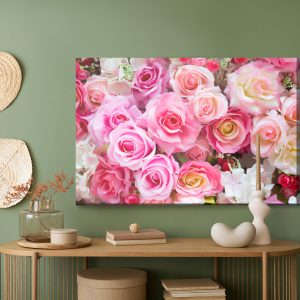 Peinture sur toile Roses Multicolores 3D – Image 5