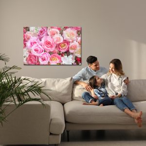 Peinture sur toile Roses Multicolores 3D – Image 7