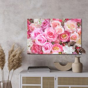 Peinture sur toile Roses Multicolores 3D – Image 3