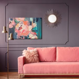Peinture sur toile Une Peinture Abstraite D'une Rose – Image 4