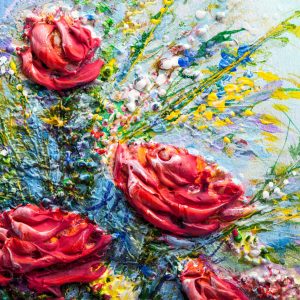 Peinture sur toile Une Peinture De Roses En Fleurs – Image 1