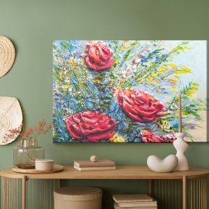 Peinture sur toile Une Peinture De Roses En Fleurs – Image 5
