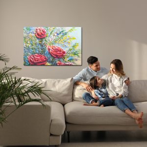 Peinture sur toile Une Peinture De Roses En Fleurs – Image 7