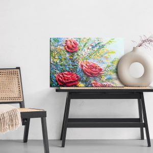 Peinture sur toile Une Peinture De Roses En Fleurs – Image 6