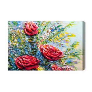 Peinture sur toile Une Peinture De Roses En Fleurs – Image 2