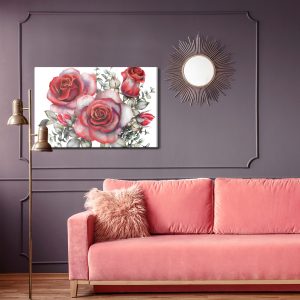 Peinture sur toile Roses Rouges Peintes À L'aquarelle – Image 4