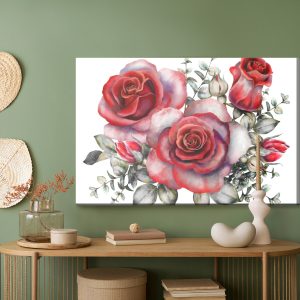Peinture sur toile Roses Rouges Peintes À L'aquarelle – Image 5