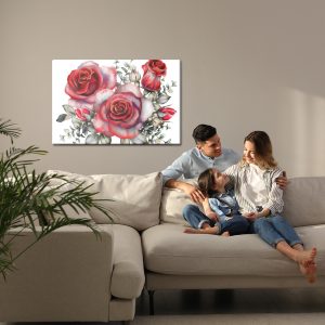 Peinture sur toile Roses Rouges Peintes À L'aquarelle – Image 7