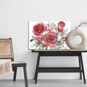 Peinture sur toile Roses Rouges Peintes À L'aquarelle – Image 6