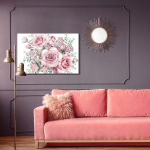 Peinture sur toile Fleurs Et Boutons De Rose Peints À L'aquarelle – Image 4