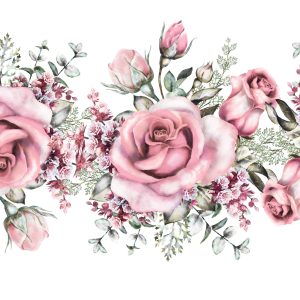 Peinture sur toile Pétales De Rose Peints À L'aquarelle – Image 1