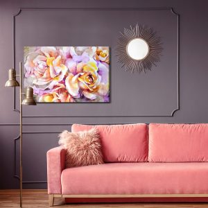 Peinture sur toile Fleurs Roses Colorées Peintes À L'aquarelle – Image 4
