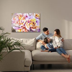Peinture sur toile Fleurs Roses Colorées Peintes À L'aquarelle – Image 7