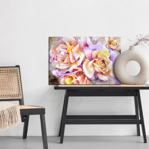 Peinture sur toile Fleurs Roses Colorées Peintes À L'aquarelle – Image 6
