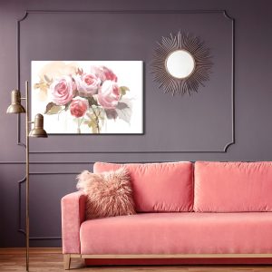 Peinture sur toile Un Bouquet De Roses Délicates Peintes À L'aquarelle – Image 4