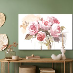 Peinture sur toile Un Bouquet De Roses Délicates Peintes À L'aquarelle – Image 5
