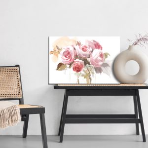 Peinture sur toile Un Bouquet De Roses Délicates Peintes À L'aquarelle – Image 6