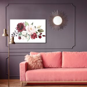 Peinture sur toile Fleurs Et Feuilles De Rose Peintes – Image 4