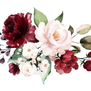 Peinture sur toile Fleurs Et Feuilles De Rose Peintes – Image 1