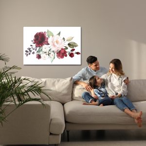 Peinture sur toile Fleurs Et Feuilles De Rose Peintes – Image 7