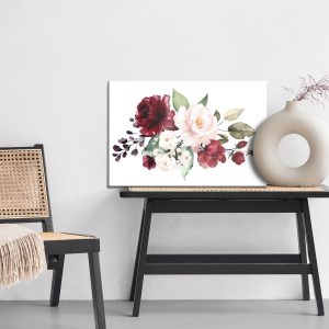 Peinture sur toile Fleurs Et Feuilles De Rose Peintes – Image 6