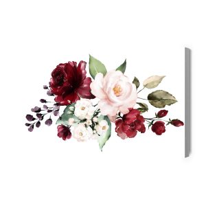 Peinture sur toile Fleurs Et Feuilles De Rose Peintes – Image 2