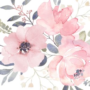 Peinture sur toile Fleurs Roses Aux Couleurs Pastel – Image 1