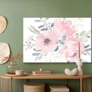 Peinture sur toile Fleurs Roses Aux Couleurs Pastel – Image 5