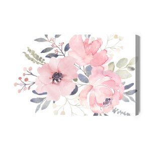 Peinture sur toile Fleurs Roses Aux Couleurs Pastel – Image 2