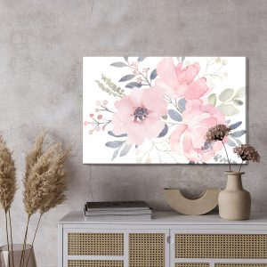 Peinture sur toile Fleurs Roses Aux Couleurs Pastel – Image 3