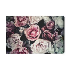 Peinture sur toile Fleurs Roses De Style Vintage – Image 2