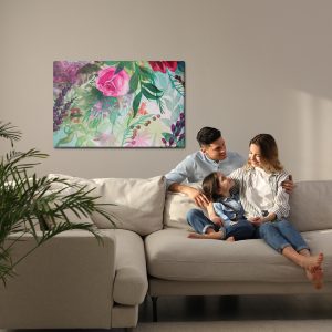 Peinture sur toile Belles Fleurs Roses Pastels – Image 7