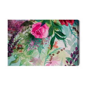 Peinture sur toile Belles Fleurs Roses Pastels – Image 2