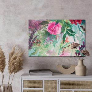 Peinture sur toile Belles Fleurs Roses Pastels – Image 3