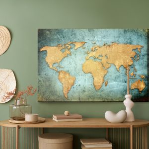 Peinture sur toile La Carte Du Monde Dans Une Édition À La Mode – Image 5