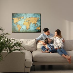 Peinture sur toile La Carte Du Monde Dans Une Édition À La Mode – Image 7