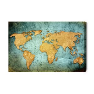 Peinture sur toile La Carte Du Monde Dans Une Édition À La Mode – Image 2