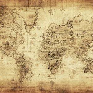 Peinture sur toile Ancienne Carte Du Monde Vintage – Image 1