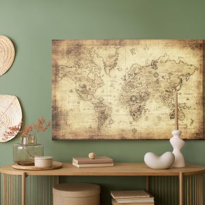 Peinture sur toile Ancienne Carte Du Monde Vintage – Image 5