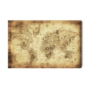 Peinture sur toile Ancienne Carte Du Monde Vintage – Image 2