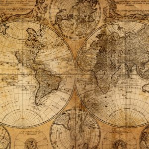 Peinture sur toile Ancienne Carte Du Monde Du 18Ème Siècle – Image 1