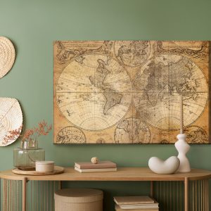 Peinture sur toile Ancienne Carte Du Monde Du 18Ème Siècle – Image 5
