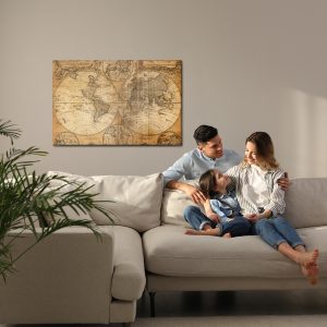 Peinture sur toile Ancienne Carte Du Monde Du 18Ème Siècle – Image 7