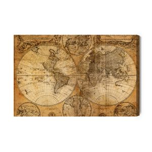Peinture sur toile Ancienne Carte Du Monde Du 18Ème Siècle – Image 2