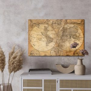 Peinture sur toile Ancienne Carte Du Monde Du 18Ème Siècle – Image 3