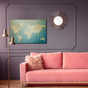 Peinture sur toile Carte Du Monde Décorative – Image 4