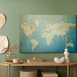 Peinture sur toile Carte Du Monde Décorative – Image 5