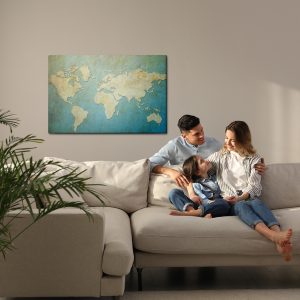 Peinture sur toile Carte Du Monde Décorative – Image 7