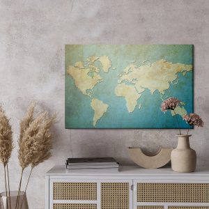 Peinture sur toile Carte Du Monde Décorative – Image 3