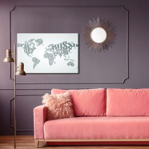 Peinture sur toile Carte Du Monde Avec Inscriptions – Image 4